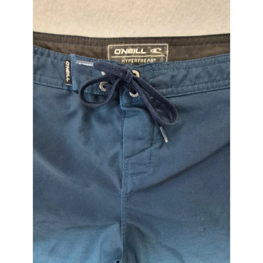 O'Neill Hyperfreak Board Shorts Ombre Blue Men's Swim Trunks Size 30